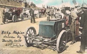 Dorothy Levitt driving a Napier at the Madeira Drive speed trials, Brighton, 1905