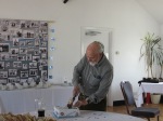 Squire cutting the cake